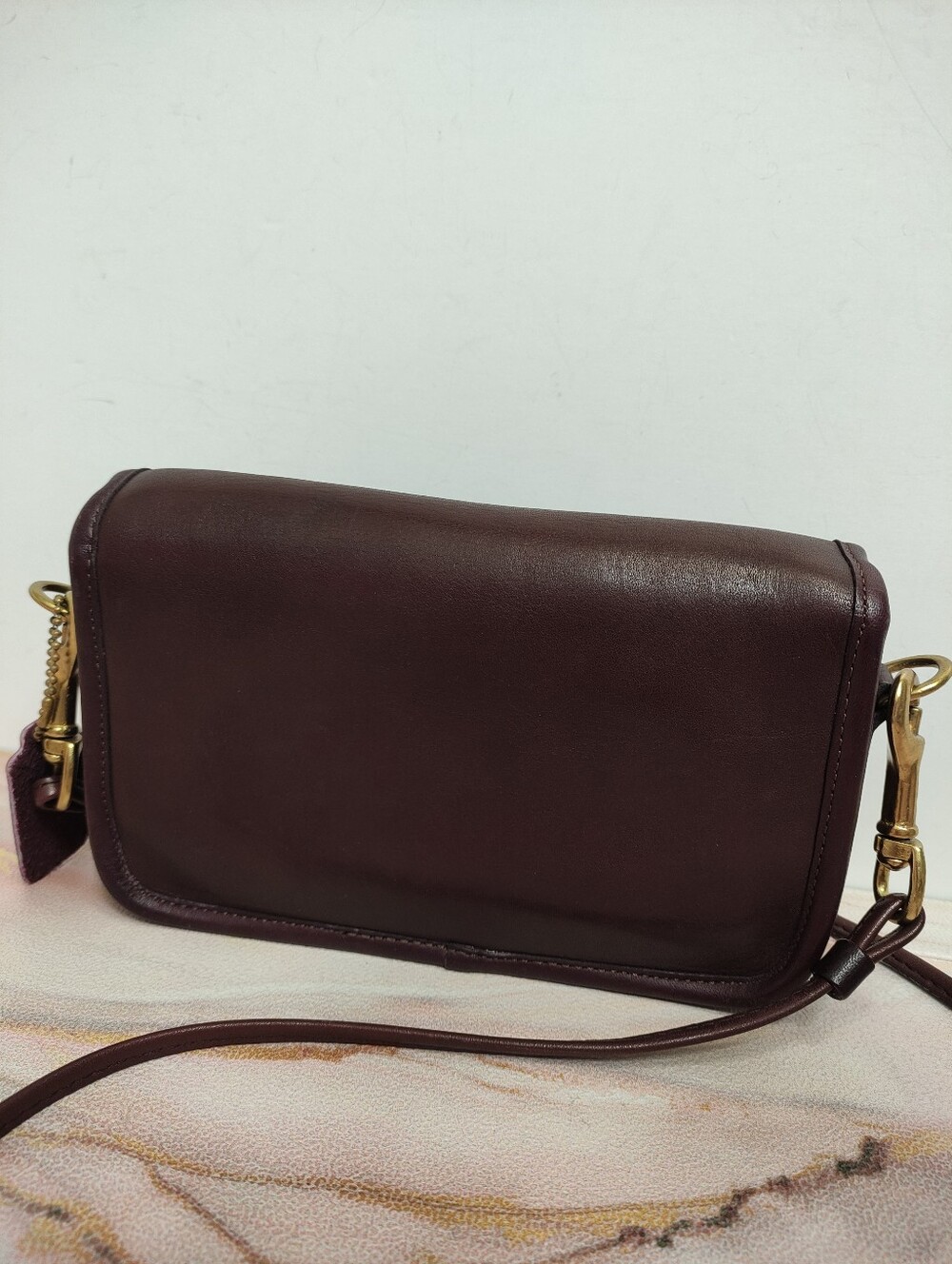 RARE Vintage Coach 9385 Shoulder Purse Kisslock Burgundy - Picture 8 of 14